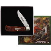 Remington 1342SB 2026 Silver Bullet Satin 1095HC Lockback Knife Brown Jigged Bone Handles