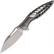 Rike 112871 Thor 6 Bead Blast M390 Framelock Knife Gray Sculpted Titanium Handles
