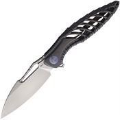 Rike 112872 Thor 6 Bead Blast M390 Framelock Knife Dark Gray Sculpted Titanium Handles