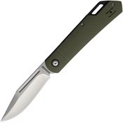 Rough Rider 2697 Satin Drop Point Slip Joint Knife Green G10 Handles