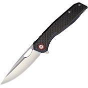 Rough Rider 2675 Satin Linerlock Knife Black Carbon Fiber Handles