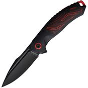 Rough Rider 2676 Black Linerlock Knife Black/Red G10 Handles
