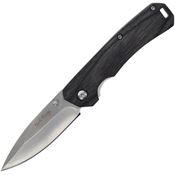Schrade P1227077 Uncle Henry Satin Drop Point Linerlock Knife Dark Wood Handles