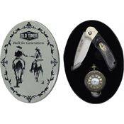 Schrade P1227062 Old Timer Satin Drop Point Linerlock Knife Black Pakkawood Handles