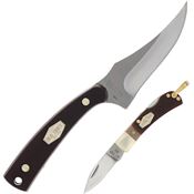 Schrade P1227067 Ot Sharpfinger/Folder Combo Brown Sawcut Delrin Handles