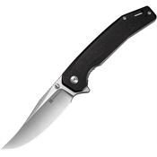 SenCut 250382 Vornix Satin 9CR18MOV Clip Point Linerlock Knife Black Canvas Micarta Handles