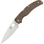 Spyderco 244MPCW Native Chief Satin Lockback Knife Brown Canvas Micarta Handles