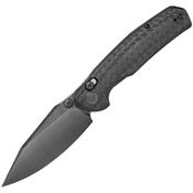Trivisa JM01CG14 Hornet Blackwash 14C28N Drop Point Axis Lock Knife Carbon Fiber Pattern G10 Handles