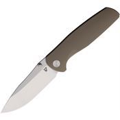 Vanguard G044 ESOX Satin M390 Framelock Knife Stonewash Bronze Finish Titanium Handles