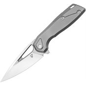 Vanguard G032 StarRunner Gray Simi Mirror M390 Framelock Knife Gray Titanium Handles