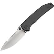 WE 240862 Ryson Satin M390 Harpoon Framelock Knife Gray Stonewash Titanium Handles