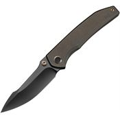 WE 240863 Ryson Gray M390 Harpoon Framelock Knife Bronze Stonewash Titanium Handles