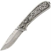 Browning 0580B Grand Pass Damascus Drop Point Linerlock Knife Stainless Handles
