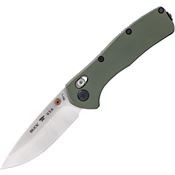 Buck 791GRS Range Elite Satin Flat Ground MagnaCut Drop Point CrossBar Lock Knife Green Aluminum Handles