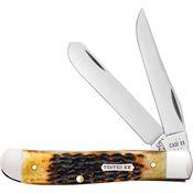 Case XX 51391 Mini Trapper Knife Burnt Amber Bone Handles