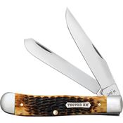 Case XX 51390 Trapper Knife Burnt Amber Bone Handles