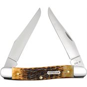 Case XX 51395 Muskrat Knife Burnt Amber Bone Handles