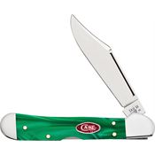 Case XX 24416 Mini Copperlock Knife Green Pearl Kirinite Handles