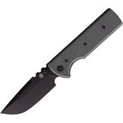 Chaves 14330 NTAK Black Drop Point Linerlock Knife Black Micarta Handles
