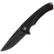 Civivi 240401 Voidflare Black Stonewash Drop Point Linerlock Knife Black G10 Handles