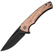 Civivi 240403 Voidflare Black Stonewsh Drop Point Linerlock Knife Copper Foil/G10 Handles