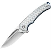 Civivi 240402 Voidflare Satin Drop Point Linerlock Knife White/Gray Resin Handles