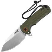 CJRB 1966GN Tundra Stonewash D2 Carbon Steel Drop Point Linerlock Knife Green G10 Handles