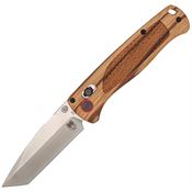 Cobratec ZWDBLT Satin D2 Tanto Point Bar Lock Knife Zebra Wood Handles
