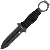 Cobratec RCLMDSSBK Ringed Claymore Black Serrated Dagger Fixed Blade Knife Skeletonized Handles