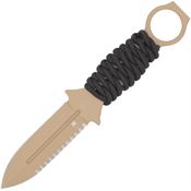 Cobratec RCLMDSSCT Ringed Claymore Tan Serrated Dagger Fixed Blade Knife Skeletonized Handles
