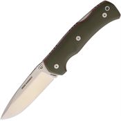 Cudeman 337GV Mini Ranger Satin Clip Point Lockback Knife Green G10 Handles