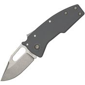 Demko 19280 Nano Shark Stonewash AUS10A Clip Point Knife Gray Handles