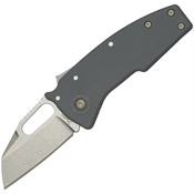 Demko 19283 Nano Shark Stonewash AUS10A Clip Point Knife Gray Handles