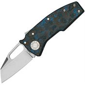 Demko 19247 Nano Stonewash Sharkfoot Shark Lock Knife Artic Storm Carbon Fiber Handles
