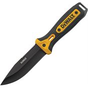 Dewalt HK40 HK 40 Black D2 Drop Point Fixed Blade Knife Black/Yellow Handles