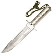 ElitEdge 205698SL Survival Fixed Blade Knife Silver
