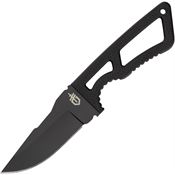 Gerber 2009182 Ghostrike Black Drop Point Fixed Blade Knife Black Rubber Handles