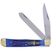 German Bull Int 010BLPB Trapper Knife Blue Bone Handles