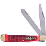 German Bull Int 010RPB Trapper Knife Red Bone Handles