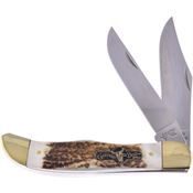 German Bull Int 069DS Folding Hunter Knife Stag Handles