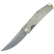 Giant Mouse 10258 ACE Clyde Stonewash Linerlock Knife Green Micarta Handles