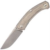 Giant Mouse 11606 ACE Iona V2 Stonewash Linerlock Knife Green Micarta Handles