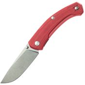 Giant Mouse 11613 ACE Iona V2 Stonewash Linerlock Knife Red Micarta Handles
