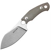 Giant Mouse 11880 GMF1-XL Stonewash Fixed Blade Knife Green Micarta Handles