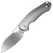 Giant Mouse 12412 ACE Biblio-XL Satin Linerlock Knife Gray Titanium Handles