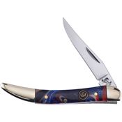Hen & Rooster Int 961RWB Toothpick Knife Red/Blue Swirl Handles