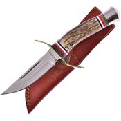 Hen & Rooster Int 551DS Satin Fixed Blade Knife Deer Stag Handles