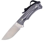 Hen & Rooster Int 002 Satin Fixed Blade Knife Blk/White G10 Handles