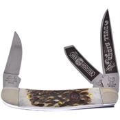 Hen & Rooster Int 283DSBR Sowbelly Bull Rider Stockman Knife Stag Handles