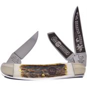 Hen & Rooster Int 283DSLQH Sowbelly Quarter Horse Stockman Knife Stag Handles